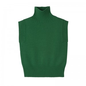 Longchamp High Collar No Sleeve Jumper Groen | SHZK38942