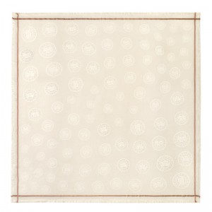 Longchamp La Médaille Longchamp Shawl Ivory | IAMN46578