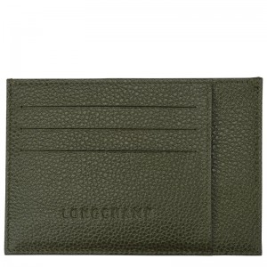 Longchamp Le Foulonné Card Holder Khaki | VBTG76348