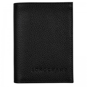 Longchamp Le Foulonné Card Holder Zwart | TQAZ48153