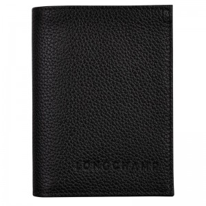 Longchamp Le Foulonné Card Holder Zwart | QXOD54719