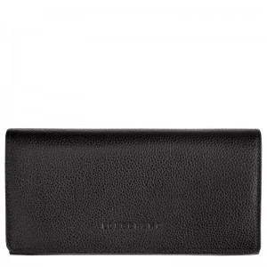 Longchamp Le Foulonné Continental Wallet Zwart | PTCM49263