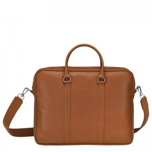 Longchamp Le Foulonné M Briefcase Caramel | GIXN32450