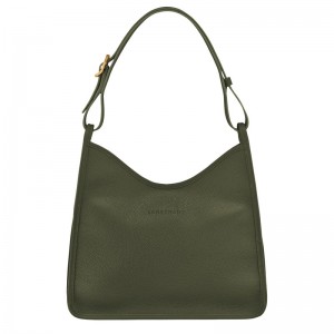 Longchamp Le Foulonné M Hobo Bag Khaki | ZISB72651