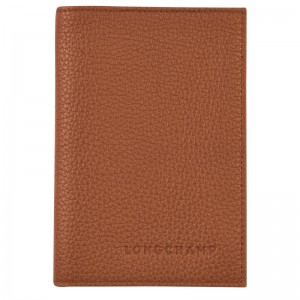 Longchamp Le Foulonné Passport Cover Caramel | IUHG56129