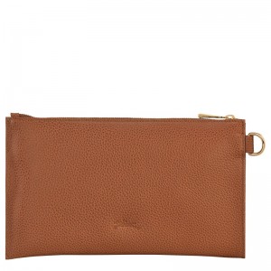 Longchamp Le Foulonné Pouch Caramel | XAQJ89370