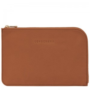 Longchamp Le Foulonné Pouch Caramel | YRIK95467