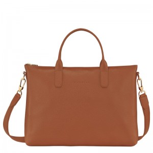 Longchamp Le Foulonné S Briefcase Caramel | IHSK42975