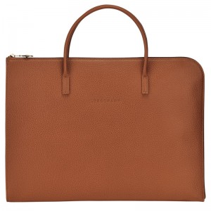 Longchamp Le Foulonné S Briefcase Caramel | ENFV49601