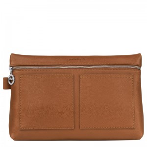 Longchamp Le Foulonné Toiletry Case Caramel | WTAQ96823