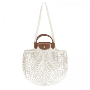 Longchamp Le Pliage Filet L Mesh Bag Ecru | LNCD52039