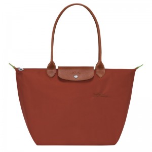 Longchamp Le Pliage Green L Tote Bag Chestnut | IUEX71623