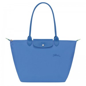 Longchamp Le Pliage Green L Tote Bag Cornflower | HEDB72390