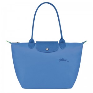 Longchamp Le Pliage Green M Tote Bag Cornflower | EJOK03781