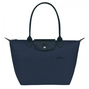 Longchamp Le Pliage Green M Tote Bag Donkerblauw | NLVS43215