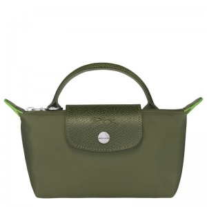 Longchamp Le Pliage Green Pouch With Handle Forest | INGH71293