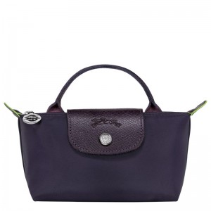 Longchamp Le Pliage Green Pouch With Handle Bilberry | ATKN82754