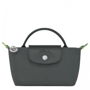 Longchamp Le Pliage Green Pouch With Handle Graphite | BMSG54712