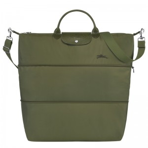 Longchamp Le Pliage Green Travel Bag Expandable Forest | UEOL73968