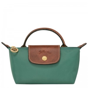 Longchamp Le Pliage Original Pouch With Handle Sage | DETU97346