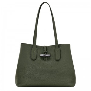 Longchamp Le Roseau Essential M Tote Bag Khaki | HEMP34816