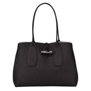 Longchamp Le Roseau L Tote Bag Zwart | SGAM43871