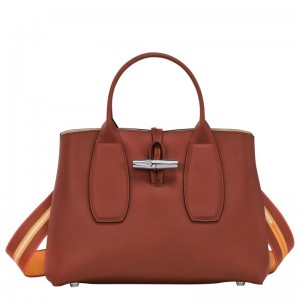 Longchamp Le Roseau M Handbag Mahogany | MYBR21340