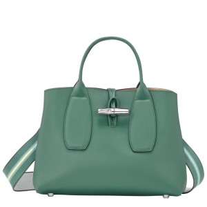 Longchamp Le Roseau M Handbag Sage | UONM35690