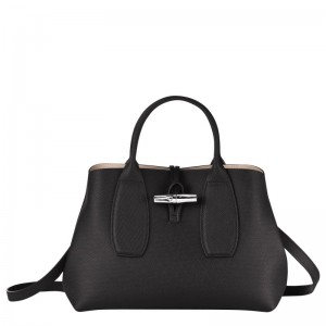 Longchamp Le Roseau M Handbag Zwart | ZXVI16594