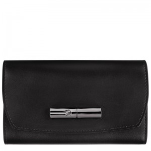 Longchamp Le Roseau Wallet Zwart | POAR93784