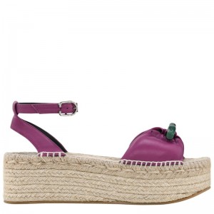 Longchamp Le Roseau Wedge Espadrilles Violet | OGPH85634