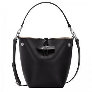 Longchamp Le Roseau Xs Bucket Bag Zwart | AUTG20634