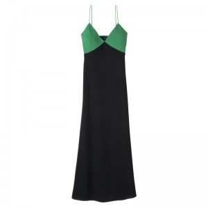 Longchamp Long Dress Groen Zwart | AOEY90563