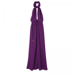 Longchamp Long Dress Violet | ZJBG58723