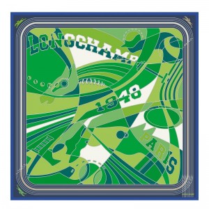 Longchamp Longchamp League Silk Scarf 90 Groen | TCGF08425