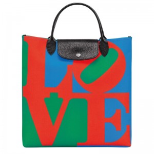 Longchamp Longchamp X Robert Indiana L Handbag Rood Donkerblauw | PZAK30728