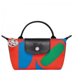 Longchamp Longchamp X Robert Indiana Pouch Rood Donkerblauw | YEWZ27063