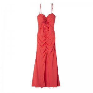 Longchamp Midi Dress Strawberry | UABS74635