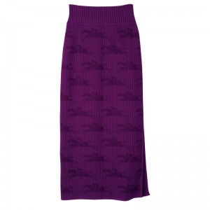 Longchamp Midi Skirt Violet | OLPS76412