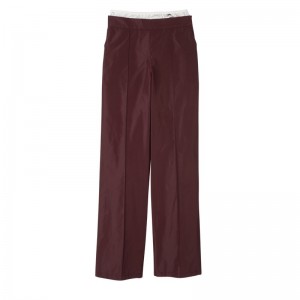 Longchamp Straight Pants With Patch Bordeaux | MAJG07153