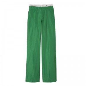 Longchamp Straight Pants With Patch Groen | NLHJ40689