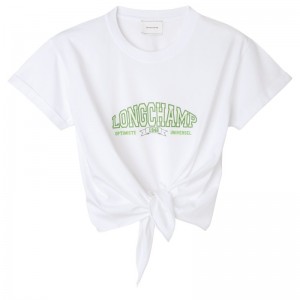 Longchamp Tied T-shirt Wit | HRDG48197