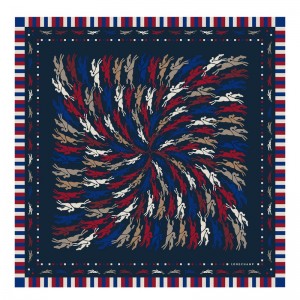 Longchamp Très Paris Longchamp Silk Scarf 70 Donkerblauw | BRSJ94321