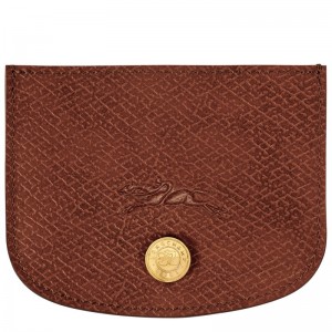 Longchamp Épure Card Holder Bruin | QIOK83279