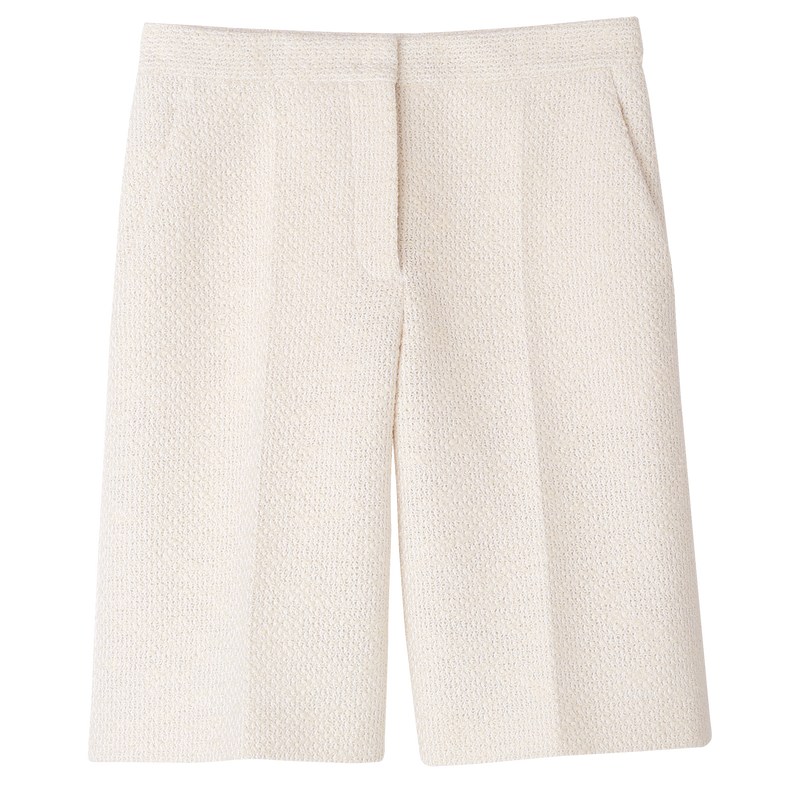 Longchamp Bermuda Shorts Ecru | SQVD96105