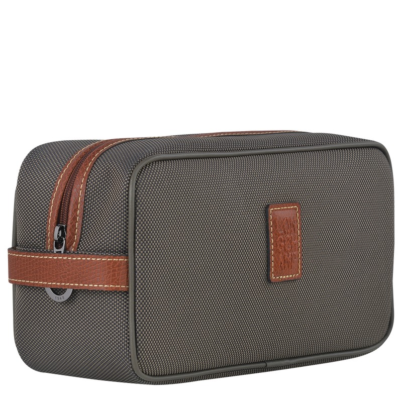 Longchamp Boxford Toiletry Case Bruin | JEIZ74365