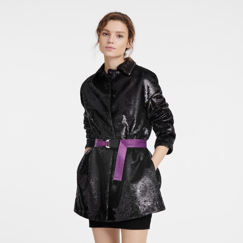 Longchamp Coat Zwart | JUWQ28491