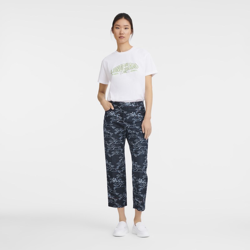 Longchamp Cropped Trousers Donkerblauw | HCES42598