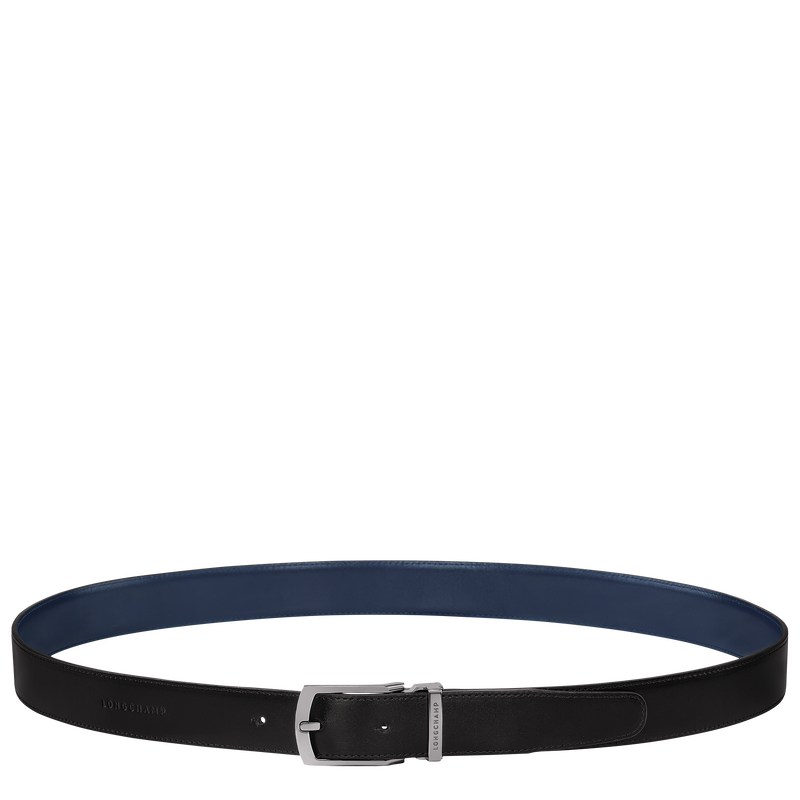 Longchamp Delta Box Belt Zwart Donkerblauw | IOEM56741