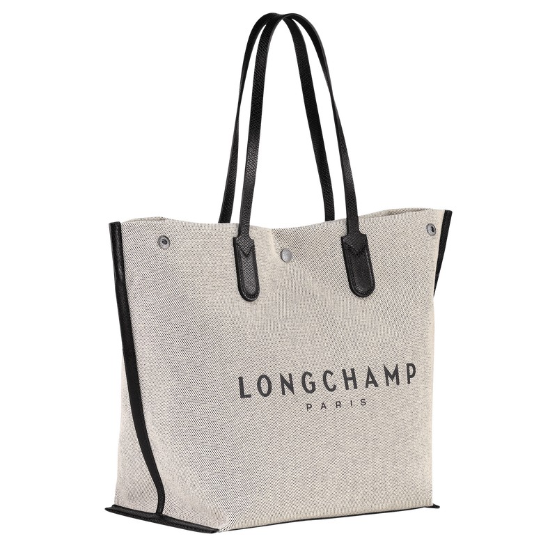 Longchamp Essential L Tote Bag Ecru | CNYV97536